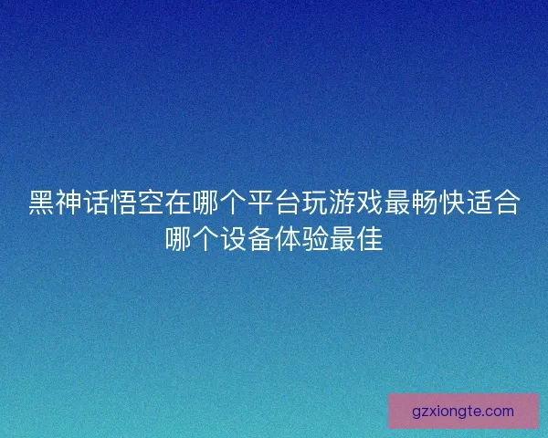 黑神话悟空在哪个平台玩游戏最畅快适合哪个设备体验最佳