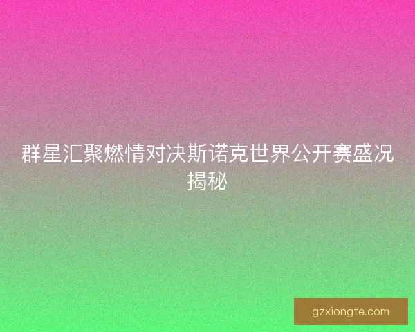 群星汇聚燃情对决斯诺克世界公开赛盛况揭秘